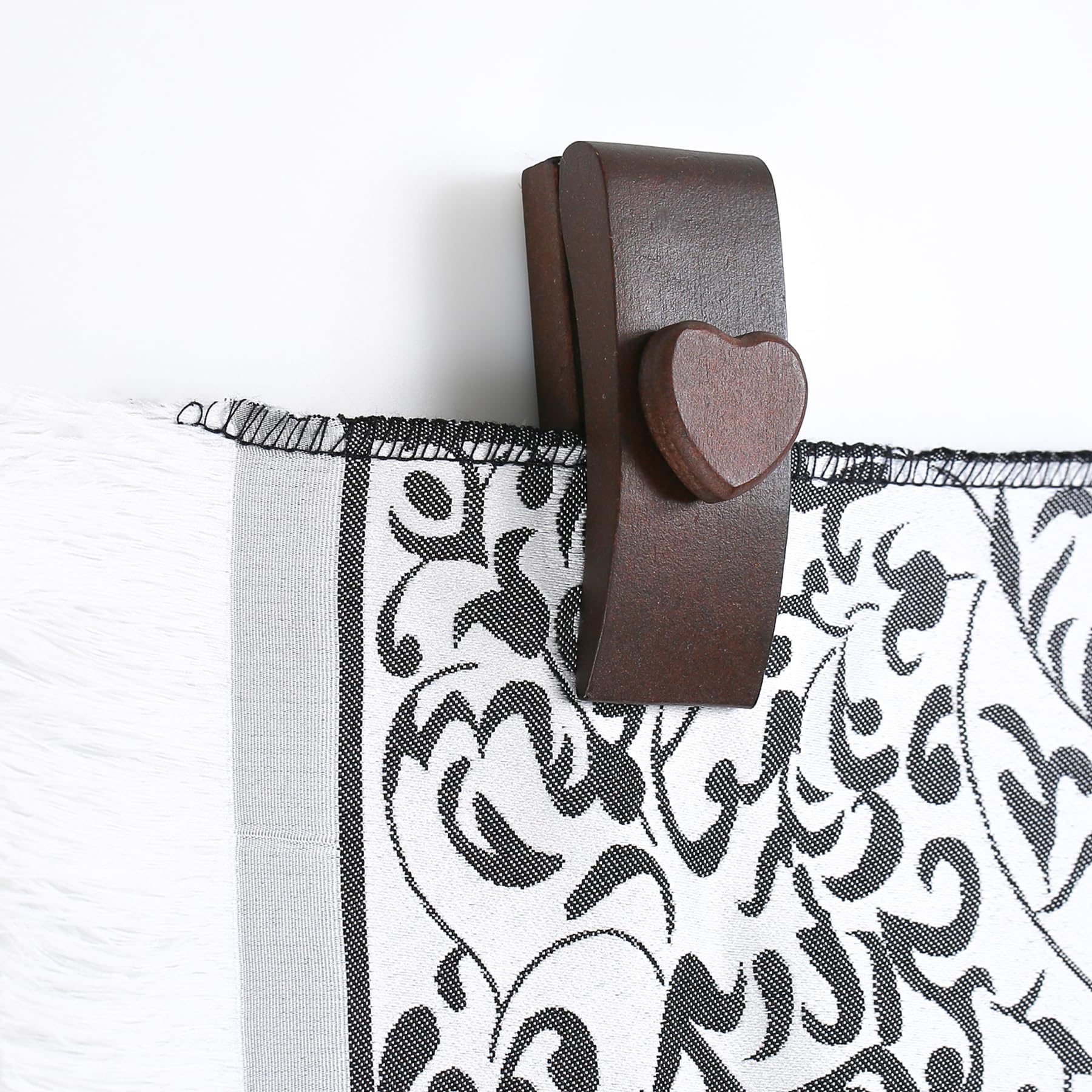 Photo 1 of 4 Quilt Hanger for Wall for Display - Tapestry Hangers for Walls, Wooden Rug Hangers for Wall Hangings, Decorate with Your Blanket and Tapestry Hangers, Quilt Rack Clamps for Mount (Brown)