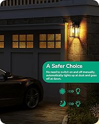 EDISHINE Dusk to Dawn Light Bulbs Outdoor, A19 LED