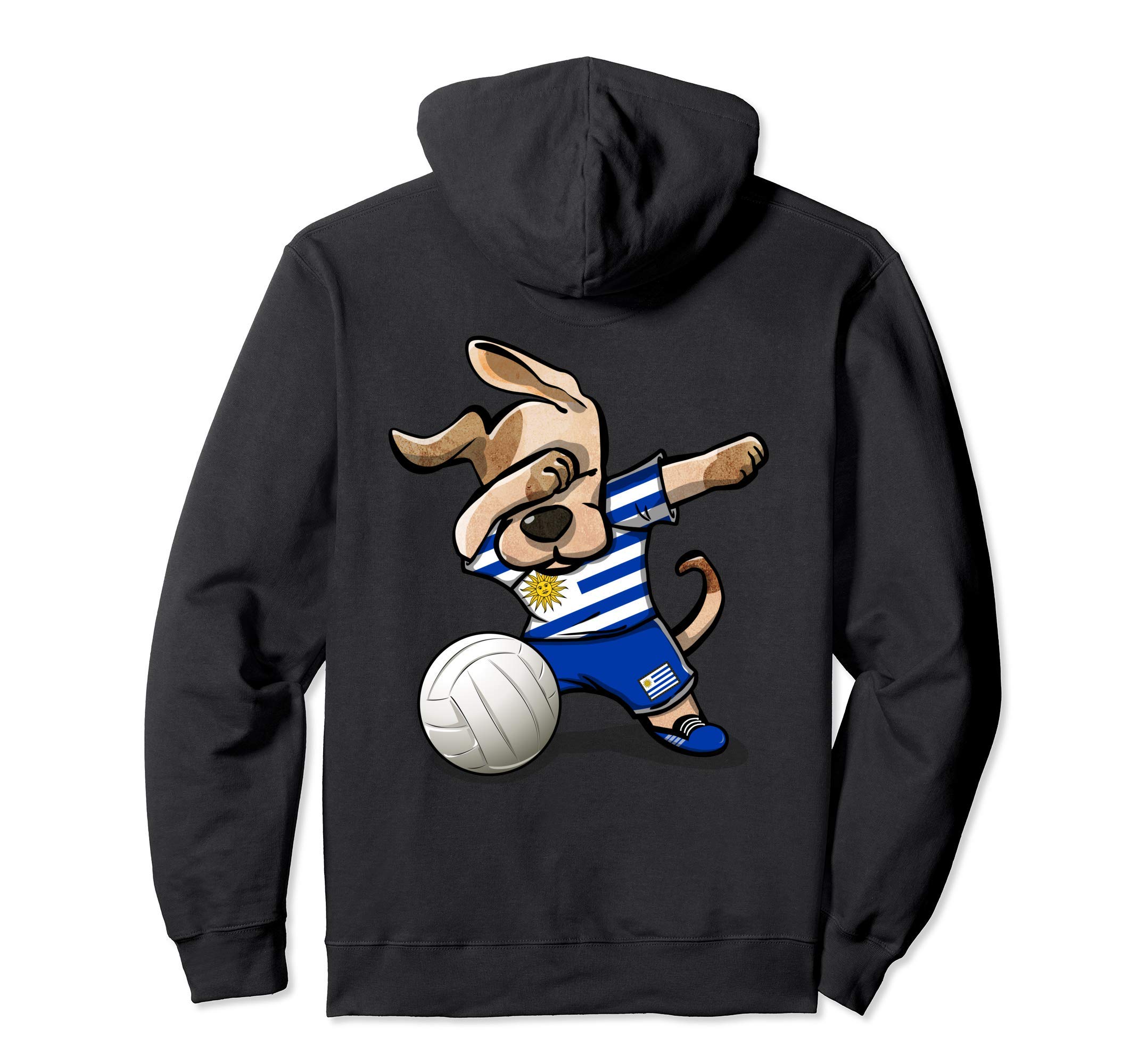 Dabbing Dog Proud Uruguay Volleyball Lovers - Uruguayan Flag Pullover Hoodie