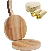4.72" Small Wooden Tortilla Press, Aplastador De Tortillas Tortilladora Para Hacer Presser Skin Wrapper Gadgets for Indian Roti Dumpling Tortillero Tortillera Manual Corn Sugar Pancake Ravioli Kitchen