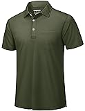 TACVASEN Mens Polo Shirts with Pocket Mens Collared