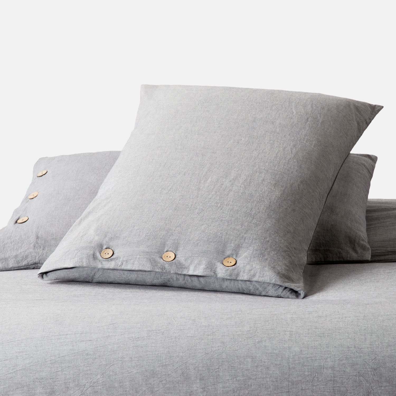 Bedsure Cotton Duvet Cover King size Grey Bedding 3 Pieces Duvets Covers Sets 2 Pillow Shams