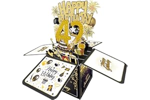 Joycard 42nd Birthday Card, 42nd Birthday Decorations for Women Men, Happy Birthday 3D Cards for 42 Year Old Her Him, Birthda