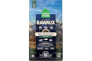 Open Farm, RawMix Dry Cat Food, Protein-Packed Kibble Coated in Bone Broth with Freeze Dried Raw Chunks, for Indoor & Outdoor Cats, Wild-Caught Whitefish, Salmon & Rockfish Recipe, 8lb Bag