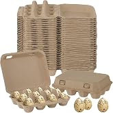 60 Pcs Quail Egg Cartons Paper Pulp Basket,3 x 4 Square,Gray | Reusable Cardboard Egg Crates, Holds 12 Eggs Each (A Dozen), Fits Fridge/farmhouse Storage Tray, Blank Surface for Labeling