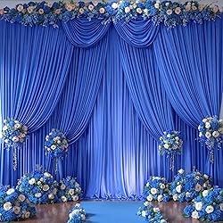8 Panels Royal Blue Backdrop Curtains for Wedding
