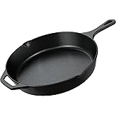 KICHLY Pre-Seasoned Cast Iron Skillet 12 Inch, Safe Grill Cookware for Indoor & Outdoor Use, Chef’s Pan, Cast Iron Pan
