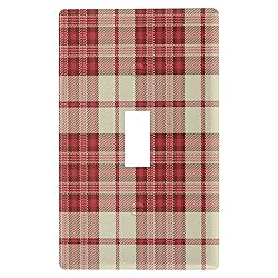 Rustic Accent Red Beige Plaid Pattern Duplex