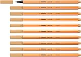 STABILO point 88 Fineliner Pack of 10 Light Ochre 0.4 mm Hexagonal