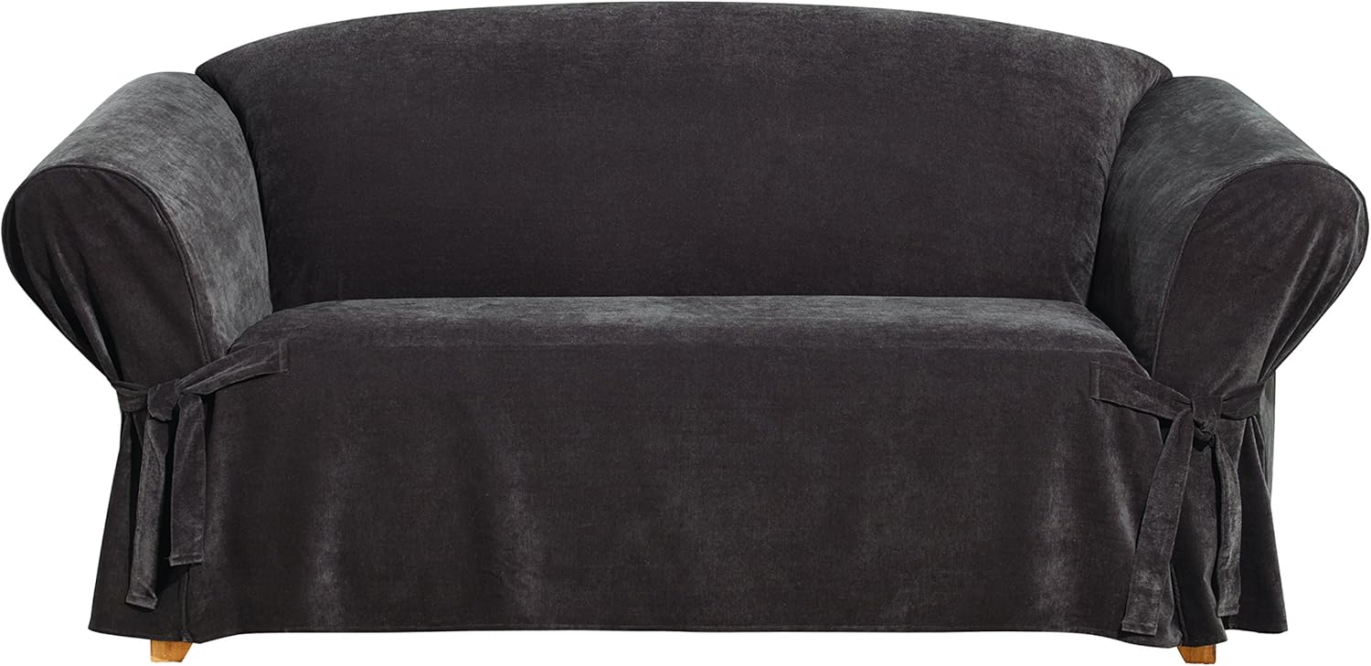 Best Sure Fit 2 Piece Sofa Cover Black
