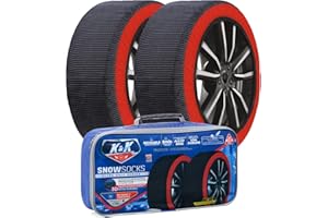 KNK BOUTIQUE K&K Automotive Snow Socks for Tires - Pro Series for Ultimate Grip Alternative for Tire Snow Chain - Snow Traction Device for Passenger Cars SUVs Trucks Winter Emergency Accessory European(Medium)