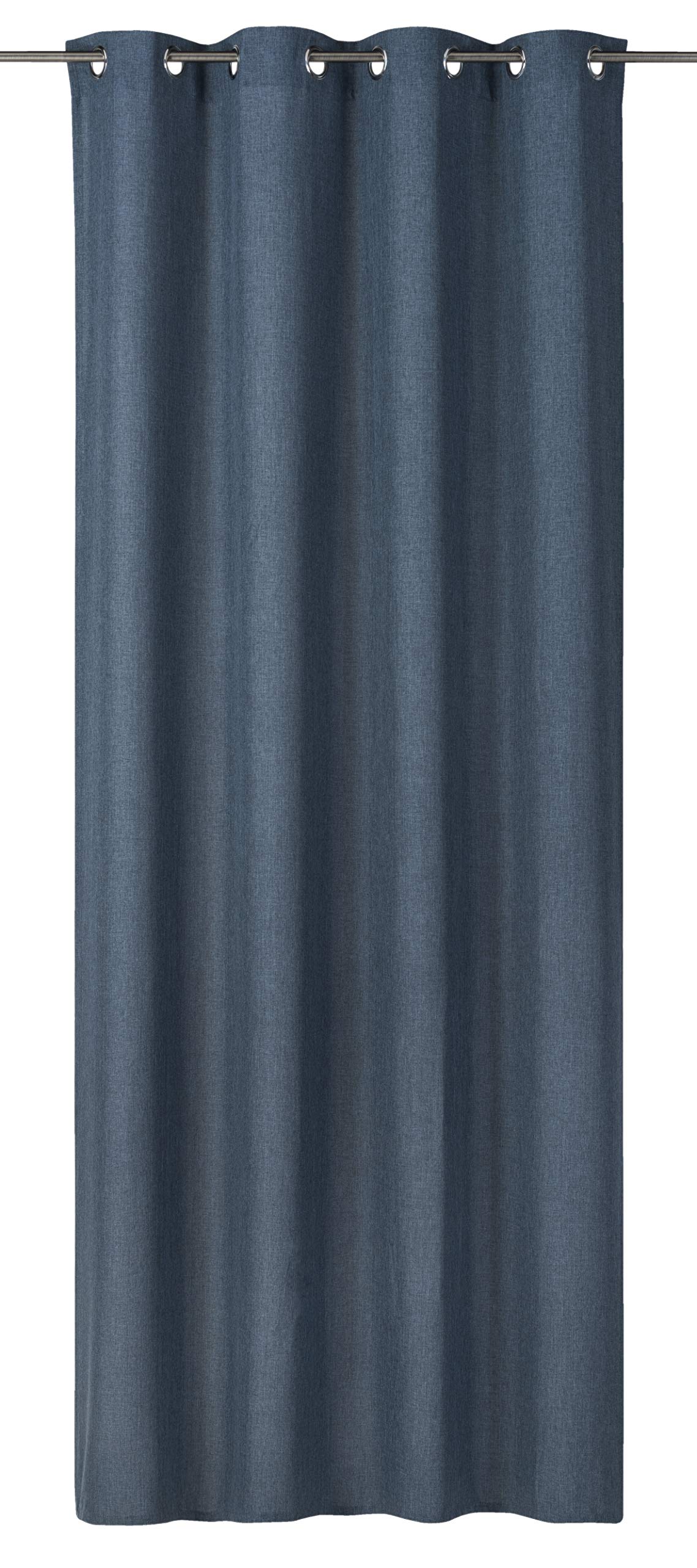 Elbersdrucke Lino 01 Opaque Eyelet Curtain Petrol 255 x 140 cm Curtain for Living Room Bedroom Hallway Curtain Plain Curtain Eyelets Linen-like Surface Structure 186494 — image 1