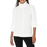 Amazon Essentials Women's Fisherman Cable Turtleneck Sweater (Available in Plus Size)