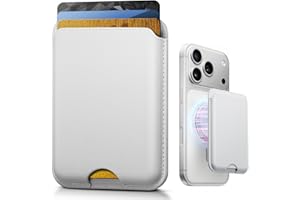 KCEASUA Stronger Magnetic Wallet for iPhone 17/16/15/14/13/12 Series & for MagSafe-compatible Cases, Slim Leather Magnetic Card Holder with RFID Blocking, N52 Magnet Phone Wallet, Fit 3 Cards, White