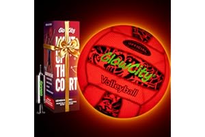 GlowCity LED Volleyball - Size 5 Light Up Glow in The Dark Volleyball with Pump and Batteries, Water-Resistant for Beach and Pool Play, Great Gift in a Colorful Box