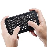 Phistone Mini Keyboard with Dual-Mode 2.4G/Bluetooth Wireless Keyboard, Ultra-Slim and Portable,Air Mouse Gestures,RGB Backlit,Compatible with Smart TVs/PCs/Tablets/Phones (iOS/Android/Win/Mac)