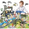 LOVE LIFE 62 Pieces Military Base Set Army Men Toy Mini Action Figures Playset with Vehicles,Soldiers and Play Map Birthday Gifts for 3 4 5 6 7 8 Year Old Boys Girls Kids