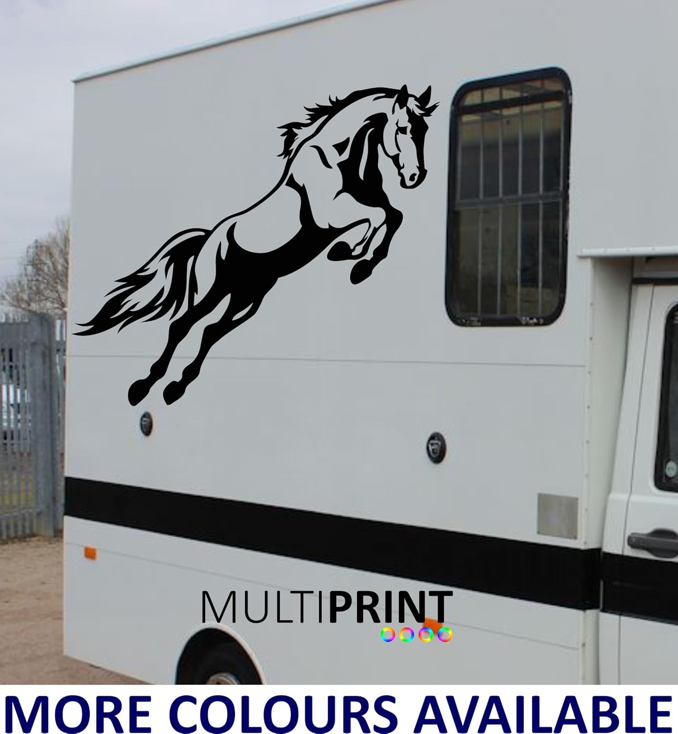 Large Horse Box Custom Line Art Vinyl Sticker Graphic 1000mm x 390mm
