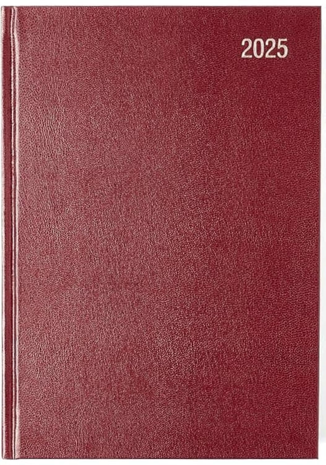 Top Sale 2025 Day Per Page A5 Yearly Diary with Appointments Hard Cover and Matching Ribbon Marker – Burgundy