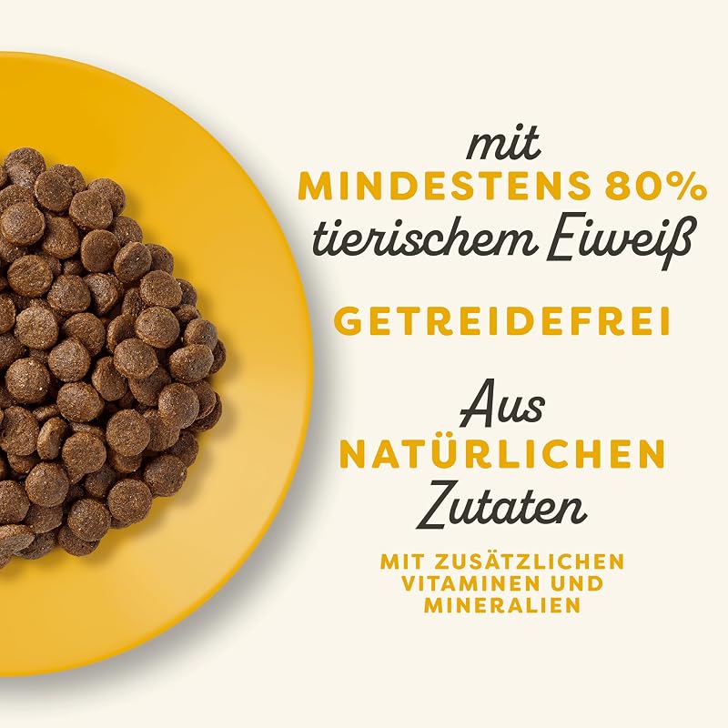 Trockenfutter für ausgewachsene Katzen 2 kg – Huhn mit Lamm Kroketten 1 x 2 kg, getreidefrei, proteinreich, 100% natürliche Zutaten