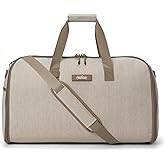 Halfday Convertible 2-in-1 Garment Duffel Weekender Bag 40L | Wrinkle-Free Travel, Hanging Suit Compartment, Shoe Pockets, Trolley Sleeve. Durable & Water-Resistant Carry-On, Stone