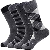 GLCMXMART Mens Grey Dress Socks Size 10-13, Cotton Crew Calf Sock