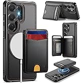 Usroom for Samsung Galaxy S25 Ultra Case Wallet Compatible with Magsafe, RFID Blocking Magnetic Card Holder 2 in 1 Detachable Kickstand Shockproof Phone Case for Galaxy S25 Ultra 6.9" Black