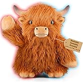 Bobbie & Laxi Microwavable & Coolable Highland Cow Stuffed Animal – Heating Pad for Period Cramps Relief Muscle Pain & Anxiety Cute Plush Toy for Comfort & Warmth Gifts for Adults & Kids