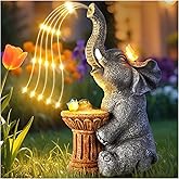 Dacoity Elephant Statue Garden Decor- Outdoor Decoration with Solar Powered LED Lights, Valentine's Day for Women, Garden Gifts for Mom, Decorations for Courtyard, Patio, Lawn, Yard