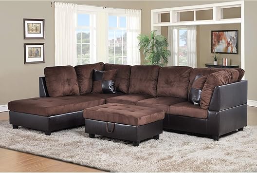 Amazon Com Aycp Furniture Brown Contemporary Left Hand Facing