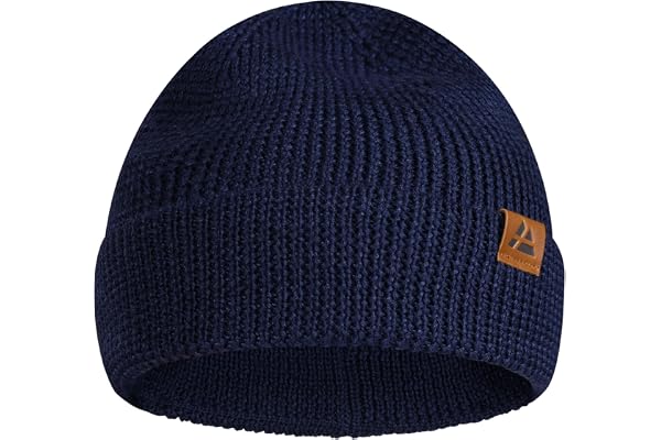 DANISH ENDURANCE Merino Wool Beanie for Men & Women, Soft, Stretchy, Fisherman Beanie, Warm Knitted Wool Hat
