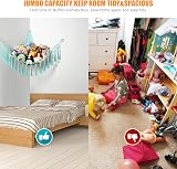 VISATOR Toy Hammock for Stuffed Animals Green Macrame 55x42 inch Corner Net view 3