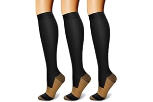 CHARMKING Compression Socks for Women & Men Circulation (3 Pairs) 15-20 mmHg is Best Support for Athletic Running Cycling