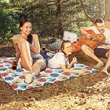 HAUSPROFI Waterproof Picnic Blanket 200x200cm with Carry Strap - Colorful view 8