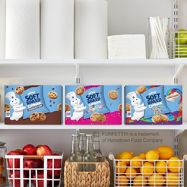 PILLSBURY MINI SOFT BAKED COOKIES, FUNFETTI, SNACK BAGS, 10 CT, 10 OZ