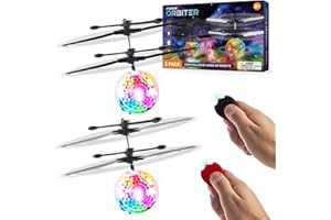 Force1 Orbiter Flying Orb Ball Hand Operated Drones for Kids - 2 Flying Ball Drone Toys with Remotes, LED Hand Controlled Drone Orb Toy Indoor Drone Hover Ball Hand Drone Floating Mini UFO Flying Toy