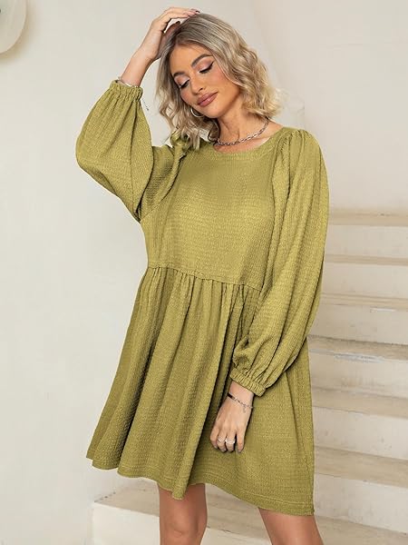 GLAMAKER WOMEN’S TENNIS DRESS SUMMER FLOWY BABYDOLL MINI DRESSES GREEN M