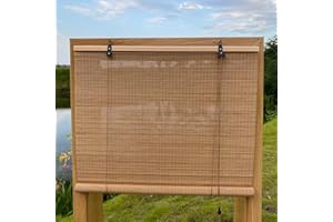 XiuXiu Bamboo Blinds Bamboo Shades Roman Bamboo Curtains Roller Shades for Interior Windows Roll Up Blinds Indoor Outdoor Patio C 45" W x 48" H