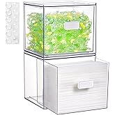 Vtopmart 2 Pack Dryer Sheet Holder and Laundry Pods Container,Clear Stackable Storage Drawers for Washing Powder, Scent Booster Beads, Color Catchers & Wool Balls, Ideal for Laundry Room Organization