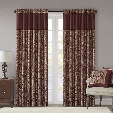 Burgundy Curtains For Living Room Traditional Back Tab Curtains
