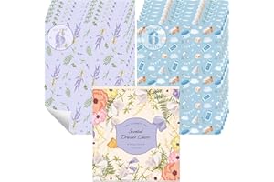 STRN Drawer Liners for Dresser, Lavender & Baby Powder Scented Fragrant Drawer Liner 12 Sheets, Non-Adhesive Drawer Paper Liner for Bedroom Shelf Closet, Shoe Chest