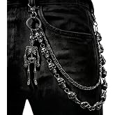 Sduphs Skull Wallet Chain for Men, Gothic Punk Biker Pant & Jean Chain | Unique Skull Design, Premium Materials, and Versatile Use for Jeans, Pants, and Streetwear