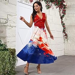 CHRATLHI American Flag Dress for Women Summer Sexy