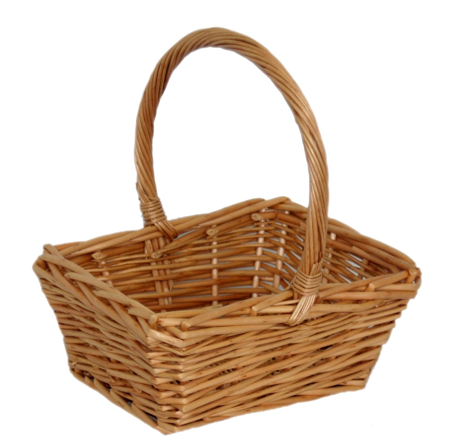 Red Hamper Shopping Basket Mini Rectangular Shopper, Wicker, Brown, 23