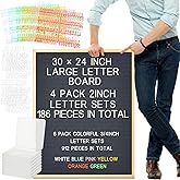 BBTO Large Felt Letter Board Sign 24 x 30 Inch, Changeable Letter Board with Boxes, Large Felt Menu for Restaurant Announcements, Restaurant Menus