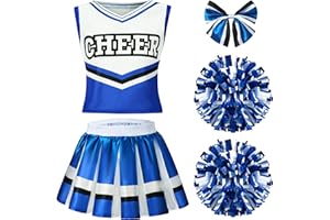 Spooktacular Creations Halloween Girl Cheerleader Costume, Cheer Uniform Set, Cheerleading Outfit for Halloween DressUp Party