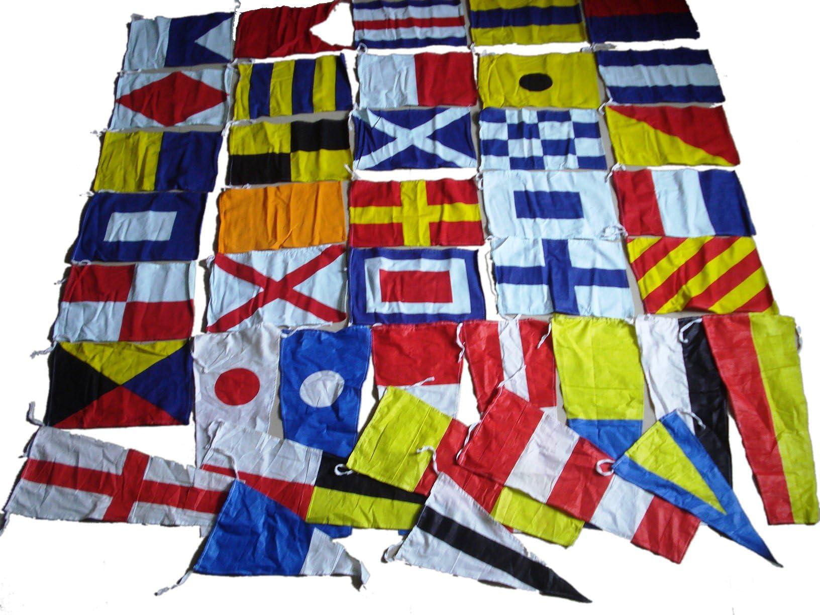 Brass Blessing Naval Signal Cotton Flags Set of 40 - Nautical/Boat/Maritime (5043)