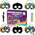 BeYumi 30Pcs Halloween Pumpkin Scratch Masks Gift Set for Kids DIY Magic Scratch Off Paper Art Mask Craft Kit School Classroom Activity Art Project Birthday Halloween Dress Up Party Favors