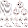 Wenqik 100 Pcs Compact Mirror Bulk Pink Gifts for Women Small Inspirational Pocket Purse Handheld Mirror Portable Round Makeup Folding Appreciation Gift for Christmas Valentine Daily Travel Coworker
