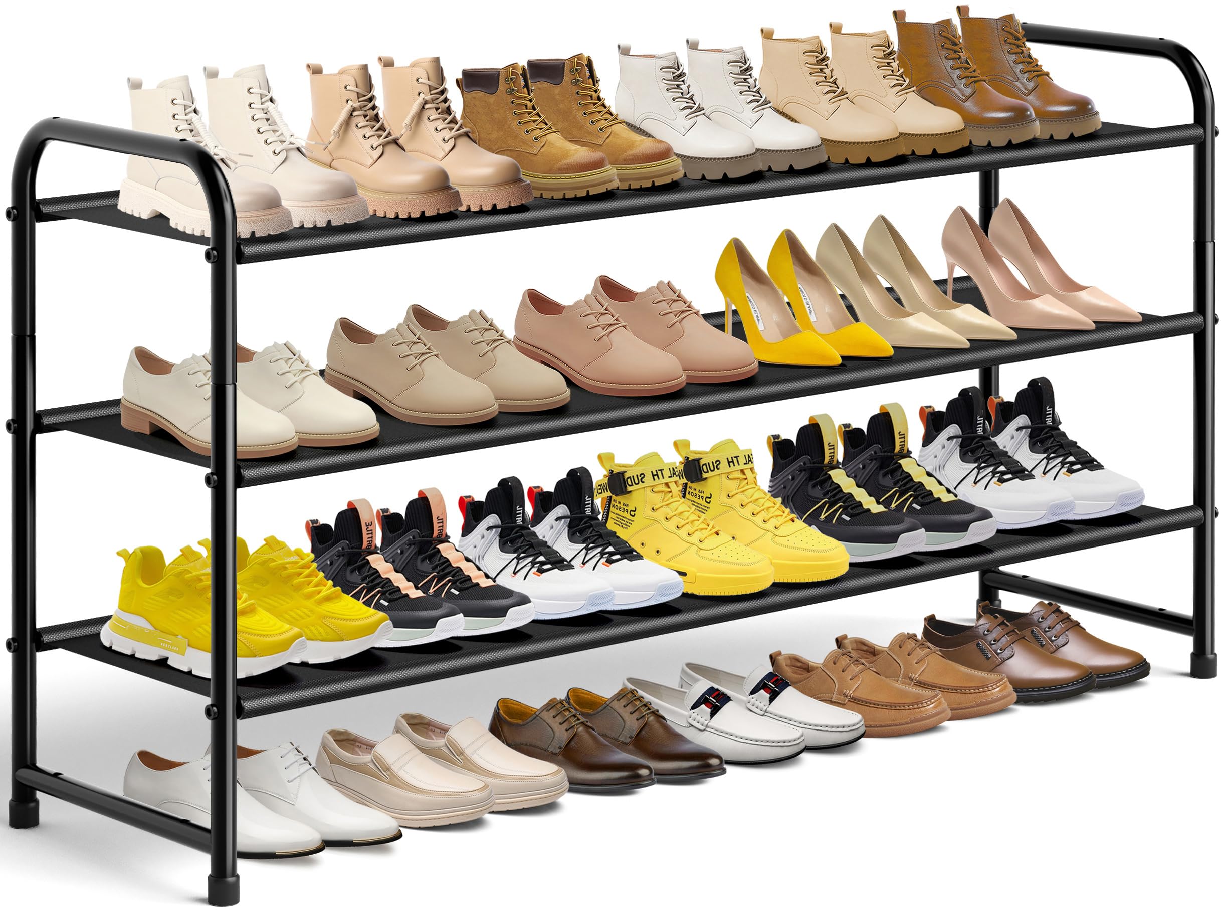 MISSLO 3-Tier Long Shoe Rack for Closet Shoe Organizer for Closet Floor ...